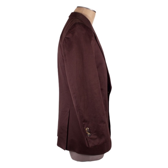 YVES SAINT LAURENT RIVE GAUCHE Brown Cotton Wide Lapel Sports Coat - Picture 3 of 9